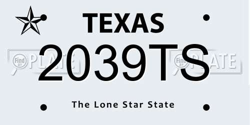 2039TS Texas License Plate
