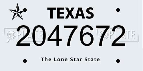 2047672 Texas License Plate