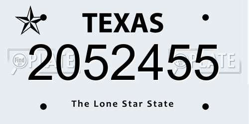 2052455 Texas License Plate