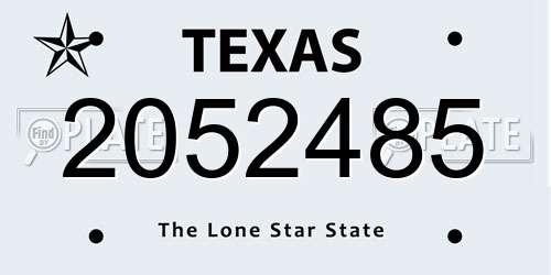 2052485 Texas License Plate