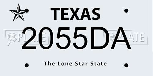2055DA Texas License Plate