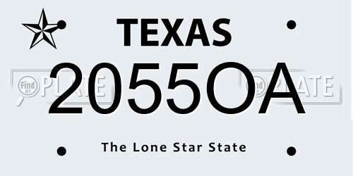 2055OA Texas License Plate