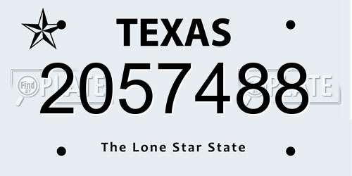 2057488 Texas License Plate