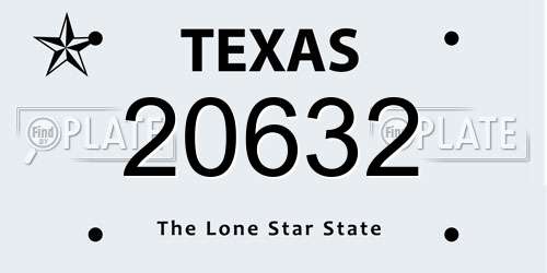 20632 Texas License Plate