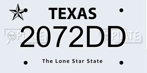 2072DD Texas License Plate