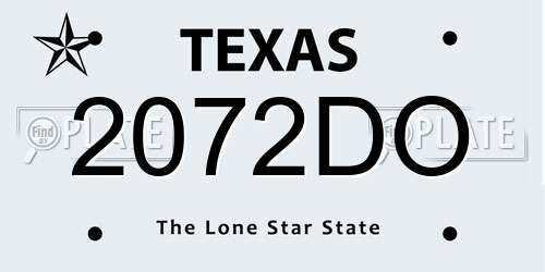 2072DO Texas License Plate