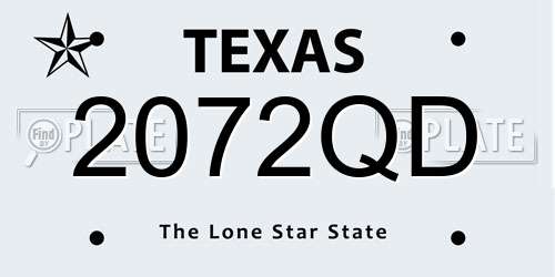 2072QD Texas License Plate