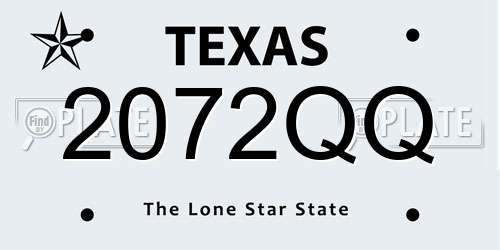 2072QQ Texas License Plate