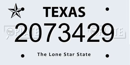 2073429 Texas License Plate