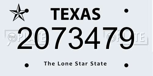 2073479 Texas License Plate