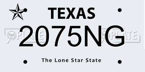 2075NG Texas License Plate