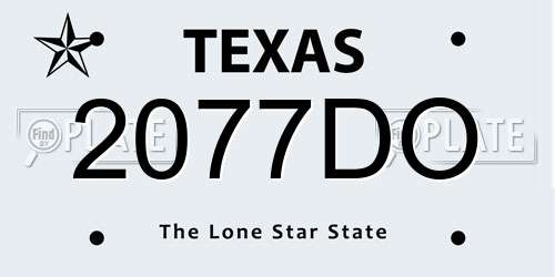 2077DO Texas License Plate