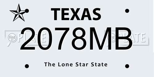 2078MB Texas License Plate