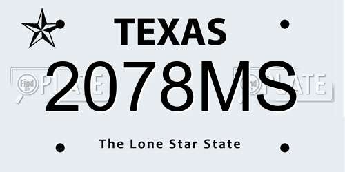 2078MS Texas License Plate