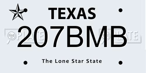 207BMB Texas License Plate