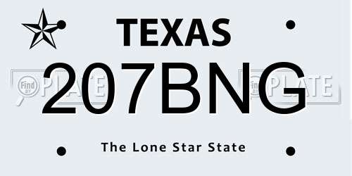207BNG Texas License Plate