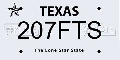 207FTS Texas License Plate