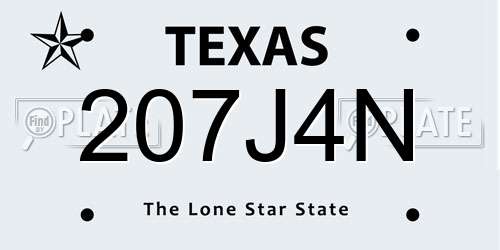 207J4N Texas License Plate