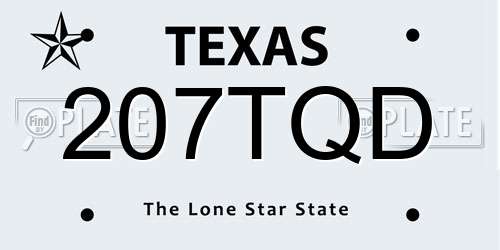 207TQD Texas License Plate