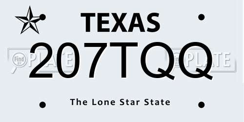 207TQQ Texas License Plate
