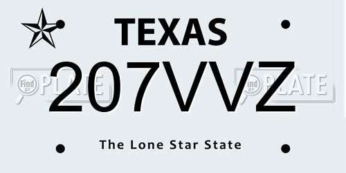 207VVZ Texas License Plate