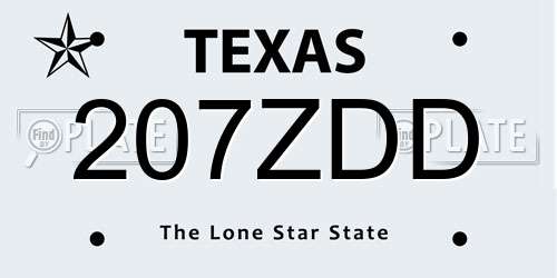 207ZDD Texas License Plate