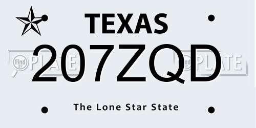 207ZQD Texas License Plate
