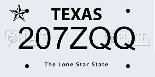 207ZQQ Texas License Plate