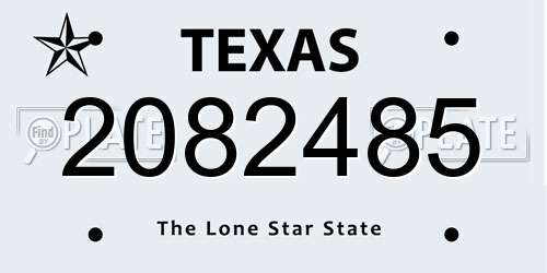 2082485 Texas License Plate