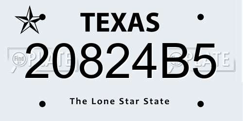 20824B5 Texas License Plate