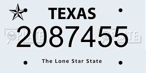 2087455 Texas License Plate