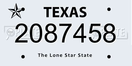 2087458 Texas License Plate