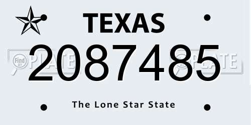 2087485 Texas License Plate
