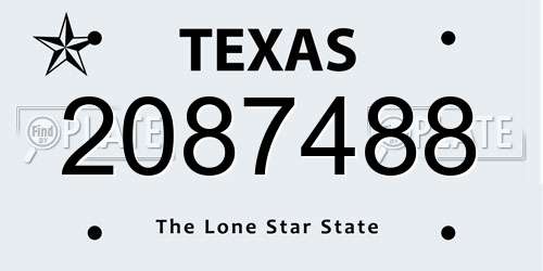 2087488 Texas License Plate