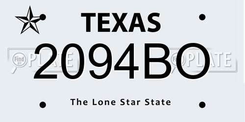 2094BO Texas License Plate