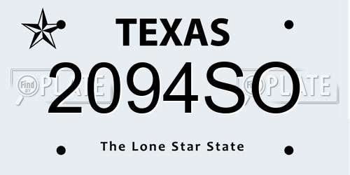 2094SO Texas License Plate