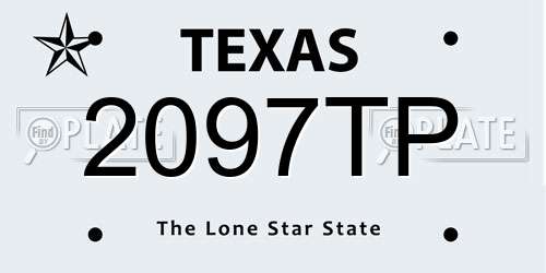 2097TP Texas License Plate