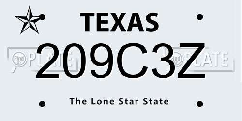 209C3Z Texas License Plate