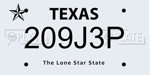 209J3P Texas License Plate