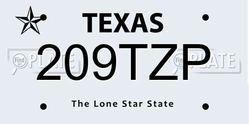 209TZP Texas License Plate
