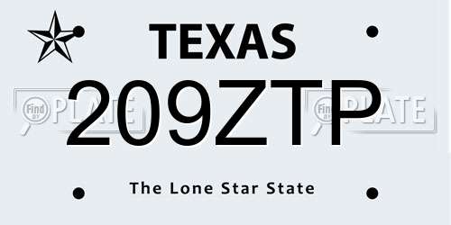 209ZTP Texas License Plate