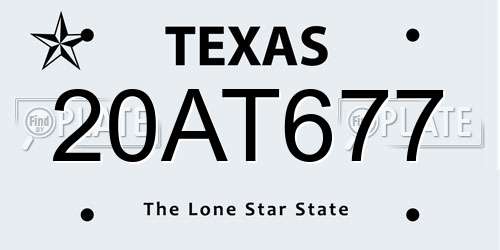 20AT677 Texas License Plate