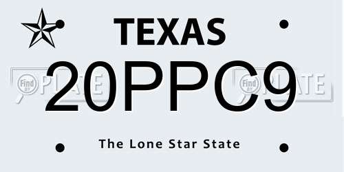20PPC9 Texas License Plate