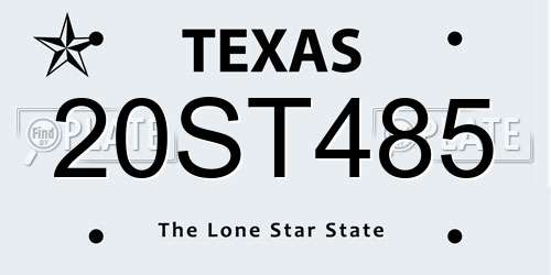 20ST485 Texas License Plate