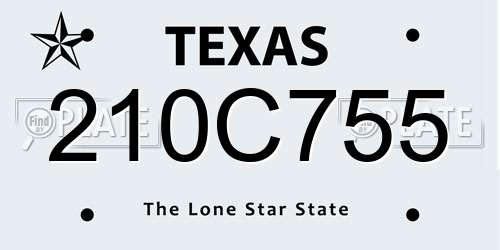 210C755 Texas License Plate