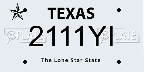 2111YI Texas License Plate