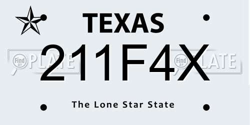 211F4X Texas License Plate