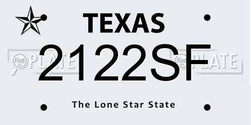 2122SF Texas License Plate