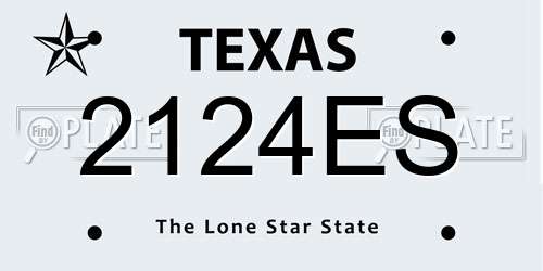 2124ES Texas License Plate