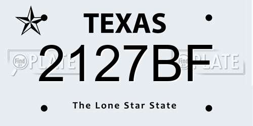 2127BF Texas License Plate